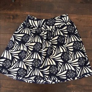 Anthropologie Nouveau Rose Skirt: Navy & Cream